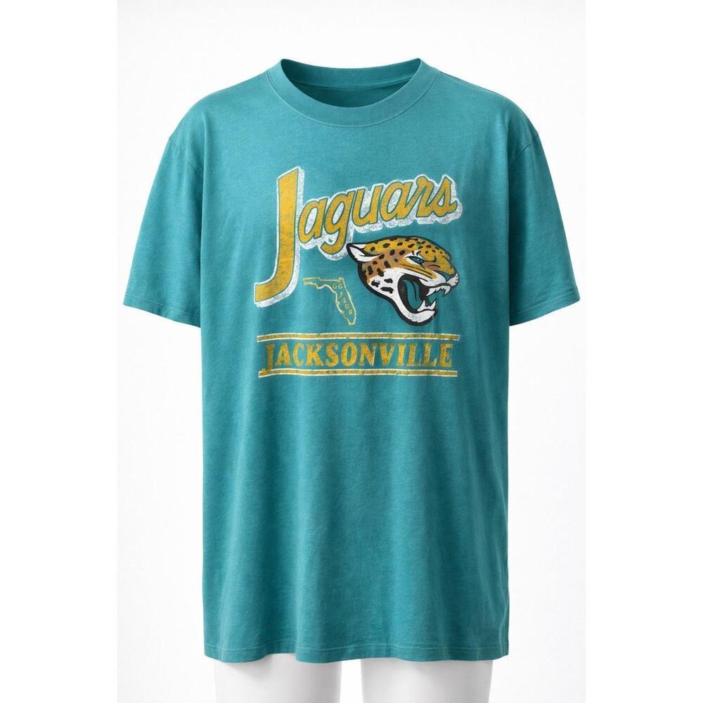 NWOT 47 Brand Jacksonville Jaguars NFL Team Apparel Teal Graphic T Shirt Large